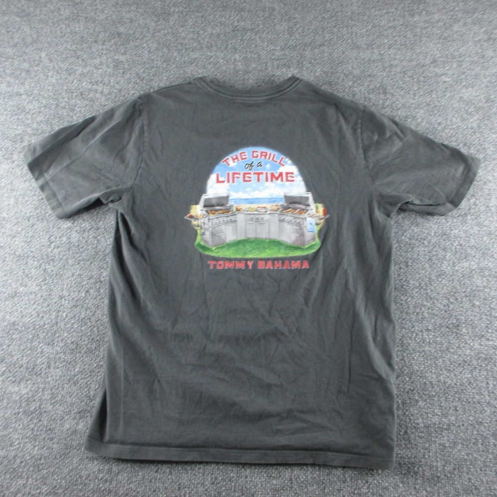 Tommy‎ Bahama Shirt Mens M Gray Grill Of A Lifetime Graphic Tee BBQ Beach